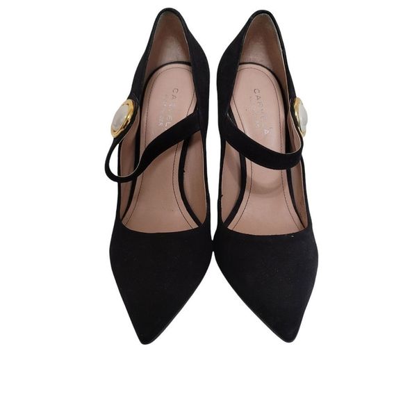 Carvel by Kurt Geiger Black Suede Pearl Pumps 39 - Picture 3 of 8